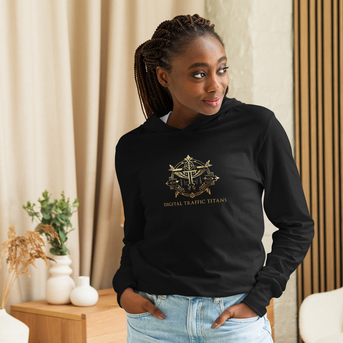 Urban Comfort Hooded Tee - Embrace Versatile Style &amp; Sustainable Elegance