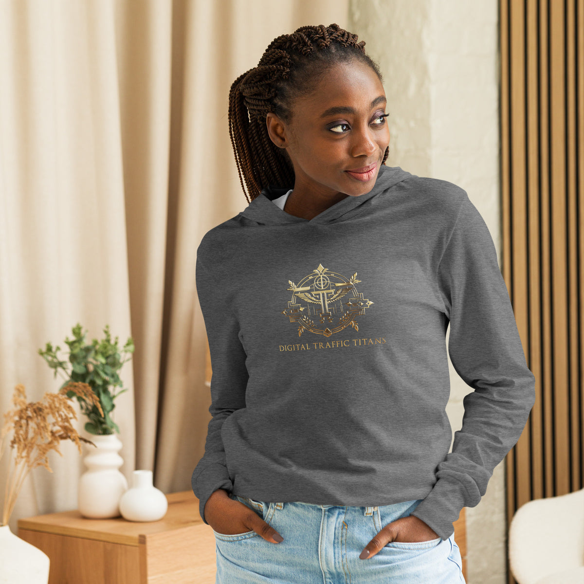 Urban Comfort Hooded Tee - Embrace Versatile Style &amp; Sustainable Elegance